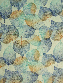Tkanina bawełna z poliestrem ROŚLINNE BLUE LEAVES