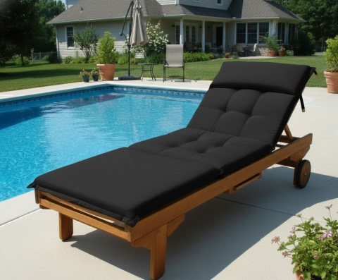 Poduszka na leżankę ogrodową 198x64x8 cm Antracyt