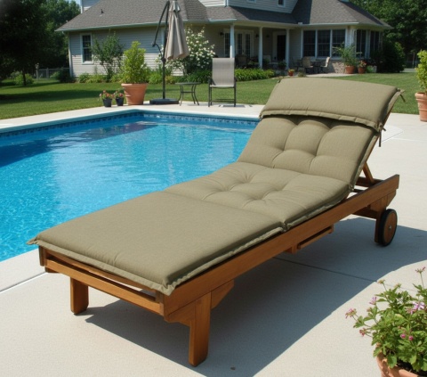 Poduszka na leżankę ogrodową 198x64x8 cm Cappuccino