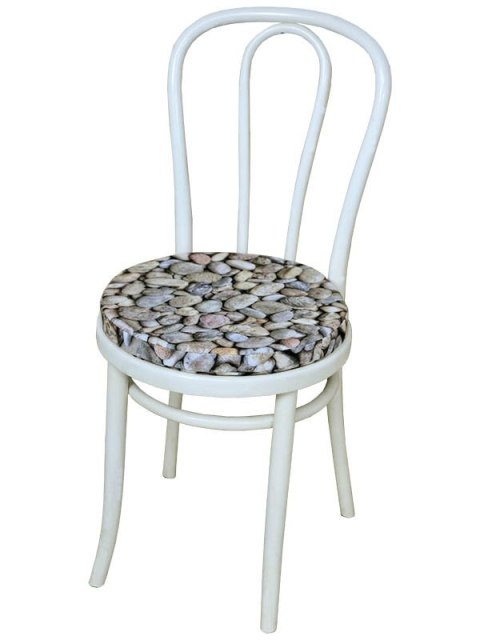 Poduszka na krzesło okrągłe DALIA II wzór KAMIENIE (przykładowa aranżacja 1)