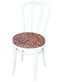 Poduszka na krzesło okrągłe DALIA II wzór KAWA (przykładowa aranżacja)