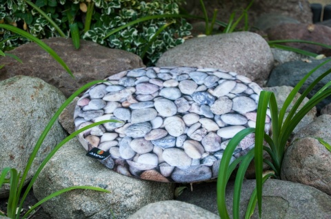 Poduszka na krzesło okrągłe DALIA II wzór KAMIENIE (przykładowa aranżacja 4)